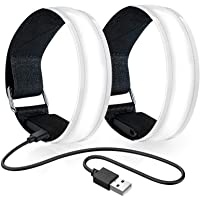 lanpard 2PCS Luz Running Brazalete Banda Reflectante con Alta Visibilidad Luz de Seguridad- Luz LED Intermitente para…